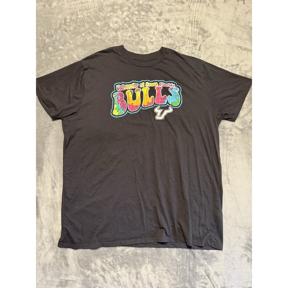 Rivalry Threads USF Bulls Tee Mens 2XL Gray Tie Dye Graphic Shirt